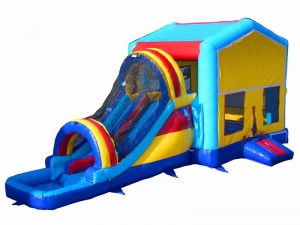 Are There Bounce Houses with Built-in Slides or Water Features?