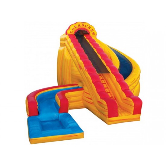 22' Corkscrew Fire Slide With Pool 22' Corkscrew Fire Slide With Pool