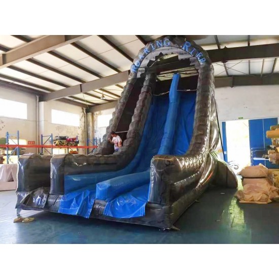 Inflatable Dry Slide 27ft Roaring River Dual Lane Slide Inflatable Dry Slide 27ft Roaring River Dual Lane Slide