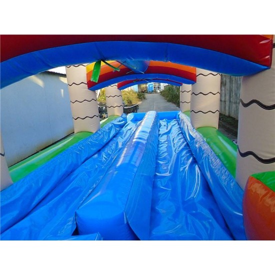 Inflatable Dual Lane Tropical Water Slide Inflatable Dual Lane Tropical Water Slide